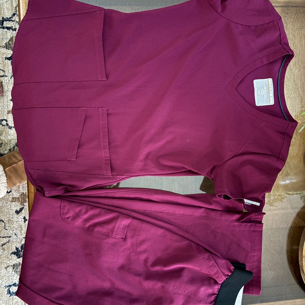 Burgundy Scrub Set